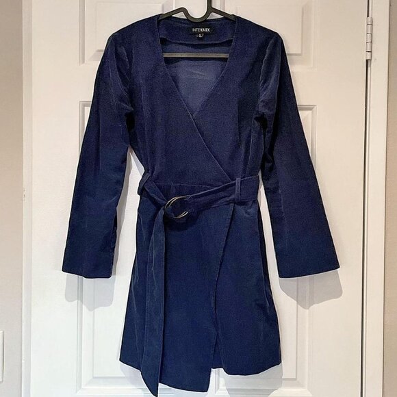 Intermix Blue Corduroy Mini Dress - Picture 1 of 2